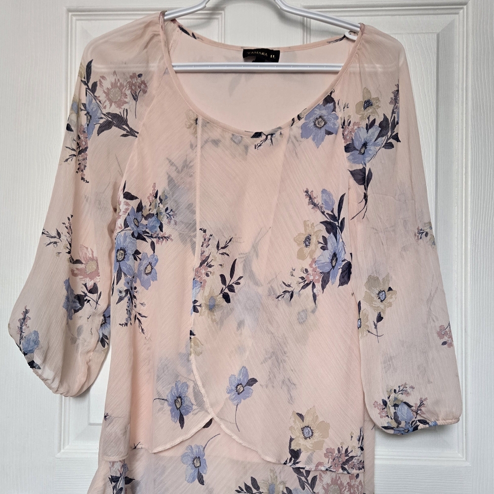 Tamara Floral Blouse - Pink and Blue